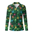 thumbnail image 4 of Jeiento Christmas Lights Women's Moisture Wicking Golf Shirts, Holiday Tops, Long Sleeve V Neck Quick Dry Sun Protection Tennis Shirt for Holiday Events Outdoor Travel, 4 of 7