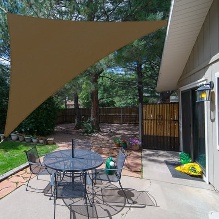 Shade&Beyond 14 x20 x24.4  Customize Sun Shade Sail Brown UV Block 185 GSM Commercial Triangle Outdoor Covering for Backyard  Pergola  Pool (Customized Available) AT-10T