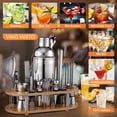 thumbnail image 2 of Cocktail Bar Set Kit 23 Piezas Utensilios de Bar, Coctelera 750ML Barra de Coctelería de Acero Inoxidable Juego de Cóctel con Soporte Conjuntos para el Bar, Coctelera de Cóctel Hogar Mezclar Bebidas, 2 of 7