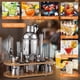 thumbnail image 2 of Cocktail Bar Set Kit 23 Piezas Utensilios de Bar, Coctelera 750ML Barra de Coctelería de Acero Inoxidable Juego de Cóctel con Soporte Conjuntos para el Bar, Coctelera de Cóctel Hogar Mezclar Bebidas, 2 of 7