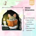 thumbnail image 4 of Ratón leyendo un libro, calcomanía decorativa para pared, aula, biblioteca, estantería, amante de los libros, adorable, 4 of 5