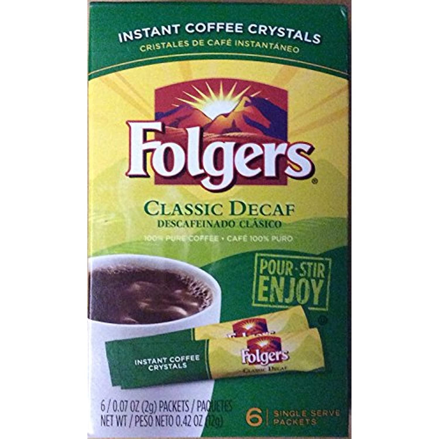 Folgers Instant Coffee Crystals Classic Decaf