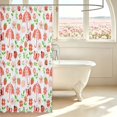 thumbnail image 3 of Erosebridal Watercolor Bug Ladybug Shower Curtain 72Wx84L,Lovely Strawberry Flower Bathroom Shower Curtain,Red Coral, 3 of 5