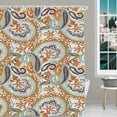 thumbnail image 2 of Paisley Flowers Indian Decor Shower Curtain Set,Floral Carpet Damask Ethnic Ethic Polyester Shower Curtain for Shower Stall Bathroom Waterproof with 12 Hooks 72x72 Inch, 2 of 6