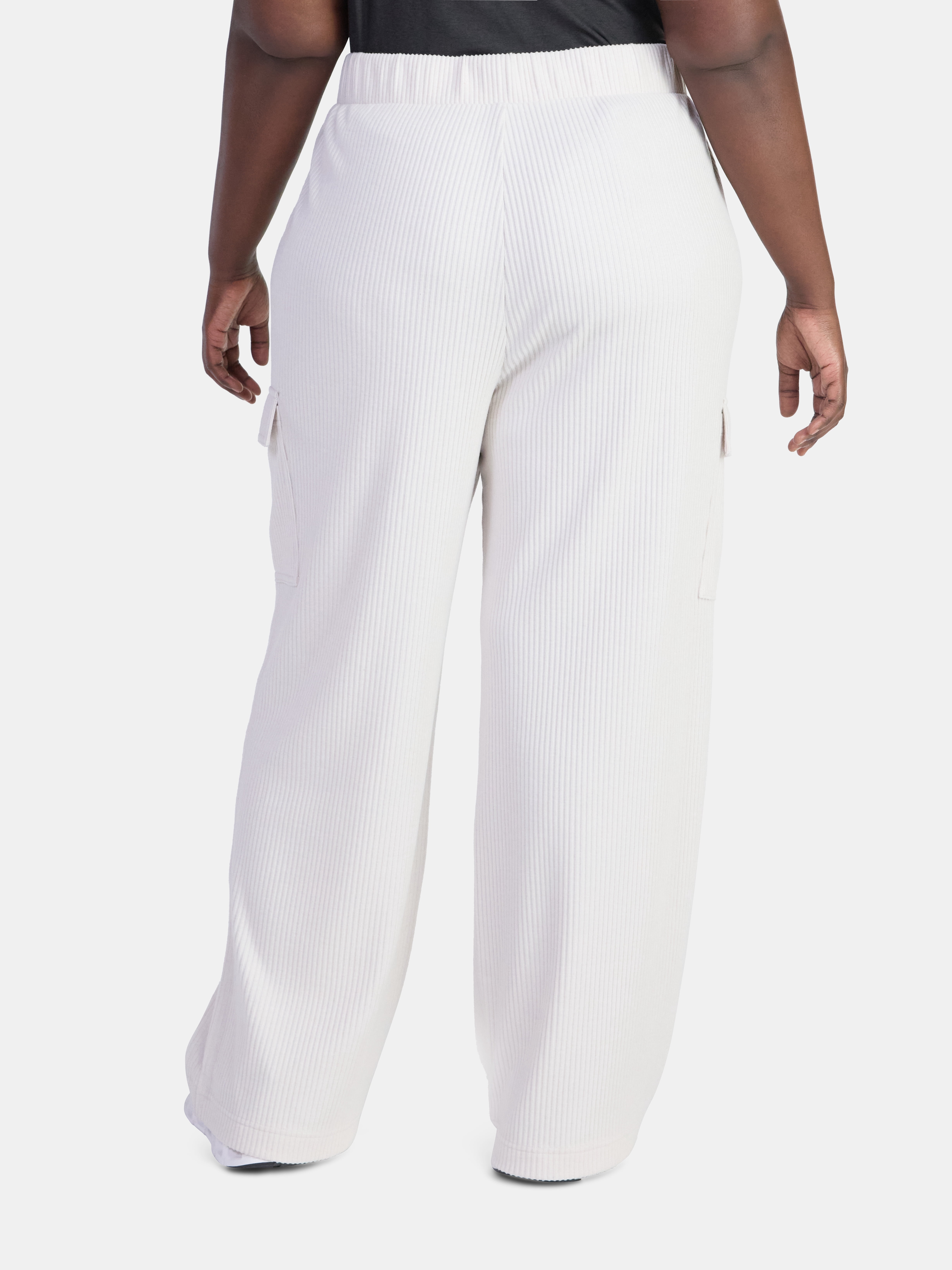 Avia Women’s and Women's Plus Corded Ribbed Seamed Wide-Leg Pants, Sizes XS-4X