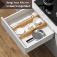 thumbnail image 4 of Drawer Divider 4 PCS Bamboo Drawer Dividers Organizers Adjustable Drawer Dividers for Clothes Kitchen Drawer Divider Dresser Drawer Divider Drawer Separators 12.9""-17"" Expandable Drawer Divide, 4 of 4