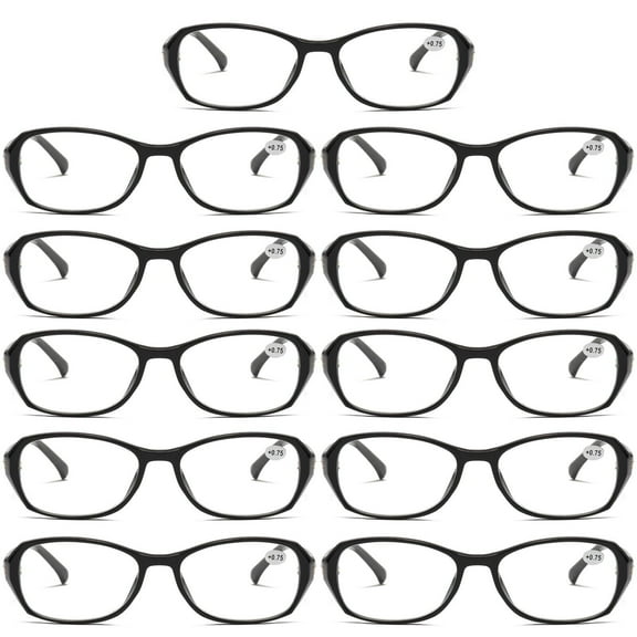 11 Pairs Womens Ladies Blue Light Blocking Reading Glasses Readers for Reading Paper work 0.75