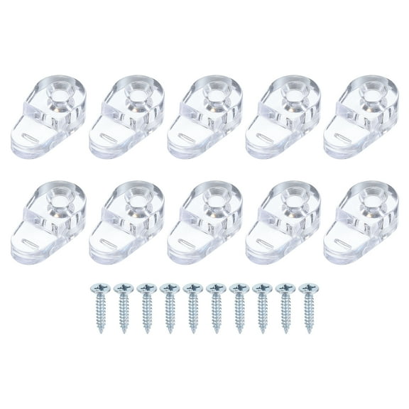30Pcs Glass Retainer Clips, Plastic Cabinet Door Panel Clip Mirror Holder Clips with Screws for 3-5mm(0.12"-0.2") Glass, Transparent