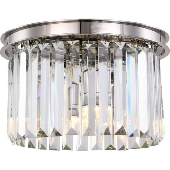 SYDNEY Flush-Mount Light Fixture Traditional Antique 3-Light Crystal Polished