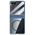 thumbnail image 2 of Nakedcellphone Electro Series for Samsung Galaxy Z Flip 7 Phone Case - Built-In Screen Protector and Hinge Cover - Compatible with MagSafe - Blue/Clear, 2 of 8