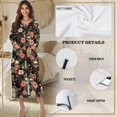 thumbnail image 6 of Xoenoiee Skull Hibiscus Tombstone Print Robes for Women Halloween Long Zipper Bathrobes Lightweight House Coat Soft Sleepwear with Pockets Crew Neck Loungewear, Size L, 6 of 7
