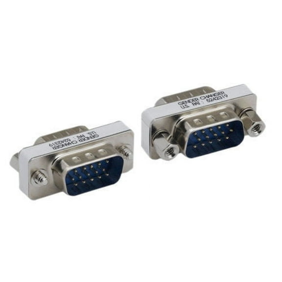 Kentek Mini HD15 15 Pin Male to Male M/M VGA SVGA Video Port Mini Adapter Gender Changer Coupler Converter