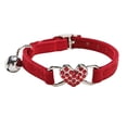 thumbnail image 1 of Collar para gatos WDPAWS Heart Bling con cinturón de seguridad y campana, color rojo, 1 of 6