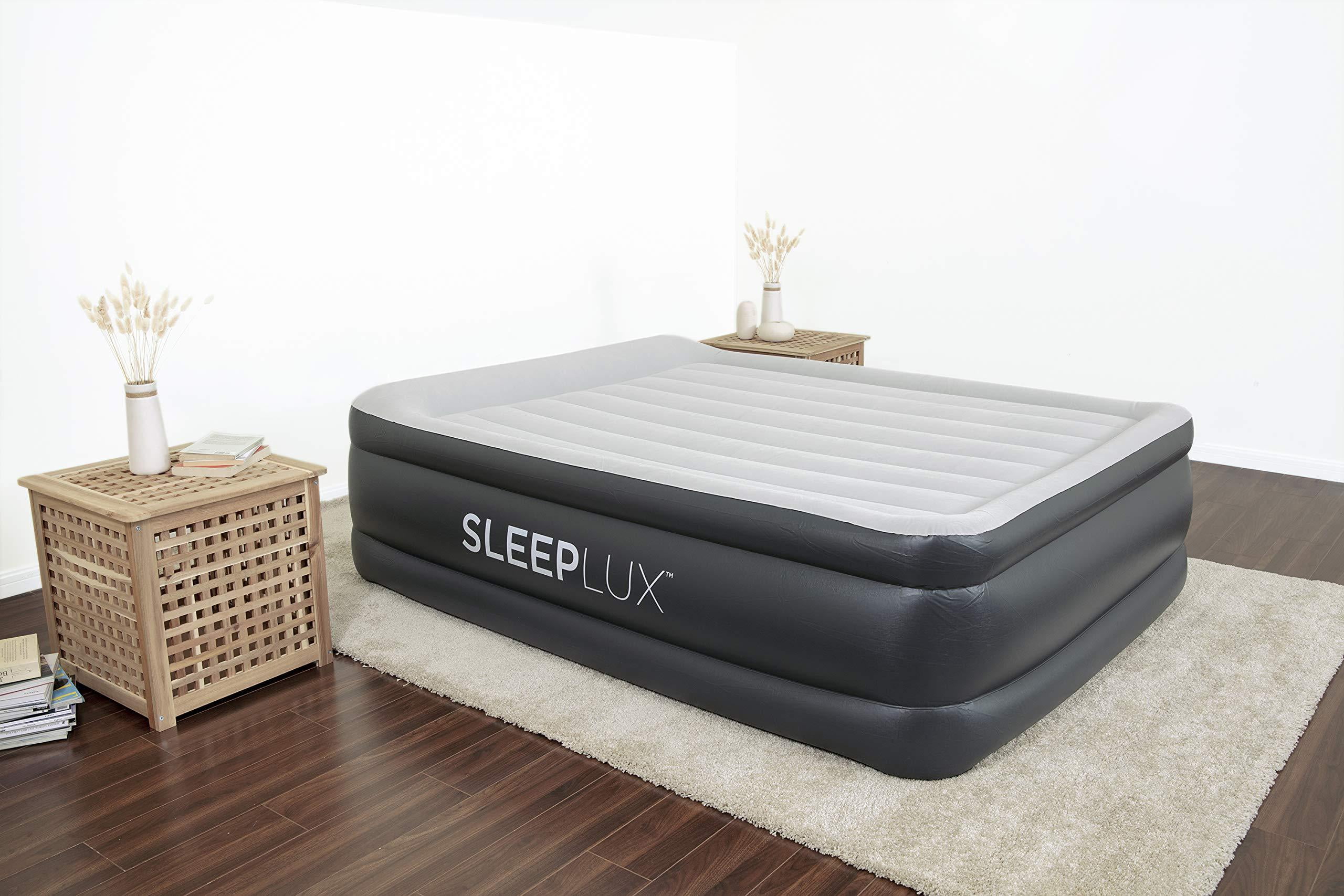 SleepLux Queen Air Mattress with Builtin AC Pump 22" Raised