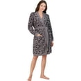 thumbnail image 4 of Barefoot Dreams Womens CozyChic Nightwear Sleepwear Short Robe Gray Large, 4 of 5