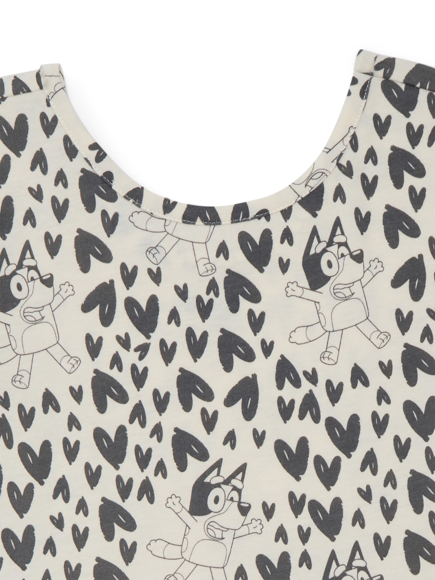 Bluey Girls Allover Print Dress with Short Sleeves, Sizes 4-12