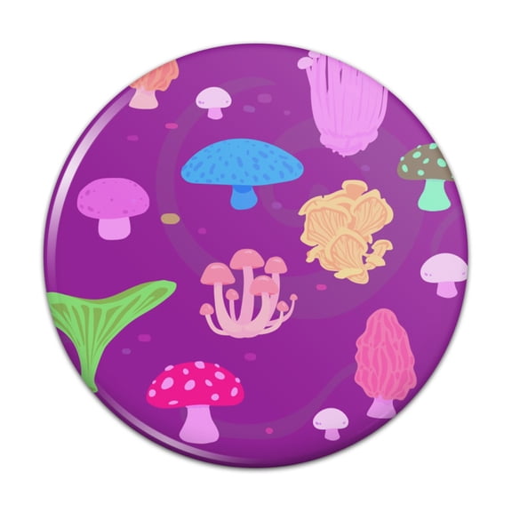 Psychadelic Magic Mushroom Fungi Fungus Pattern Pinback Button Pin