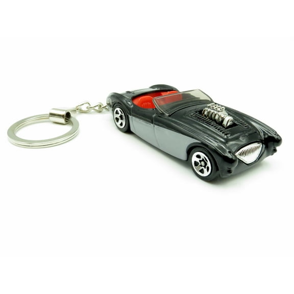 Keychain Austin Healey Black Covertible Car Rare Novelty 1:64 Diecast Key Ring