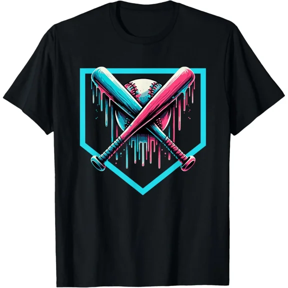 Drip Boys Baseball Bat Graphic Cool Retro Athletic Style Unisex T-Shirt, up to size 5XL