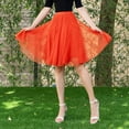 thumbnail image 2 of Ediodpoh Carnival Womens Skirt High Low Hem Pleated Dance Skirt for Womens Adult Soft Flowy Chiffon Skirt Orange One Size, 2 of 4