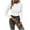 White, variant on XFLWAM Women's Long Sleeve Sweater Classic-Fit Crewneck Fitted Pullover Knit Sweater Top Brown S