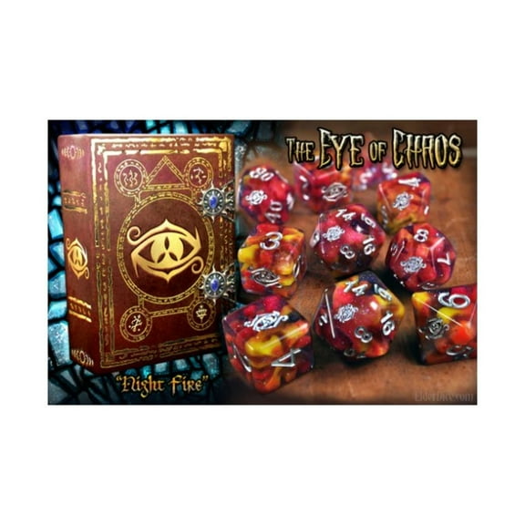 Infinite Black Poly Set - Eye of Chaos, Mythic Night Fire Edition (10) New