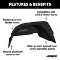 thumbnail image 3 of ARIES 2500555 Black Aluminum Rear Jeep Gladiator JT Inner Fender Liner Wheel Well Guard Covers, 3 of 5