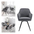 thumbnail image 5 of Dining Chair Set of 2, Modern Accent Armchair with Metal Legs, Upholstered Velvet Kitchen Chairs, Living Room Chair for Dining Room Living Room Bedroom, Gray, 5 of 7