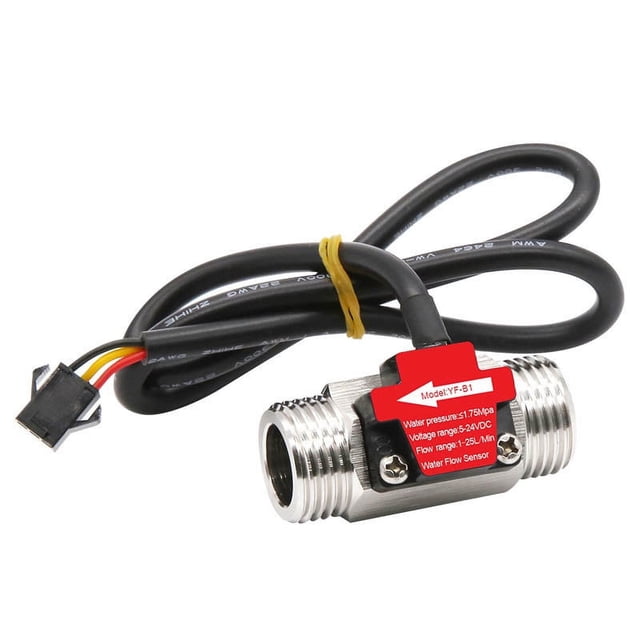 DC3.5-24V DN15 Flowmeter G1/2 Stainless Steel Sensor Water Flow Sensor Heater Flow Sensor 1-25L/min ,Durable Build