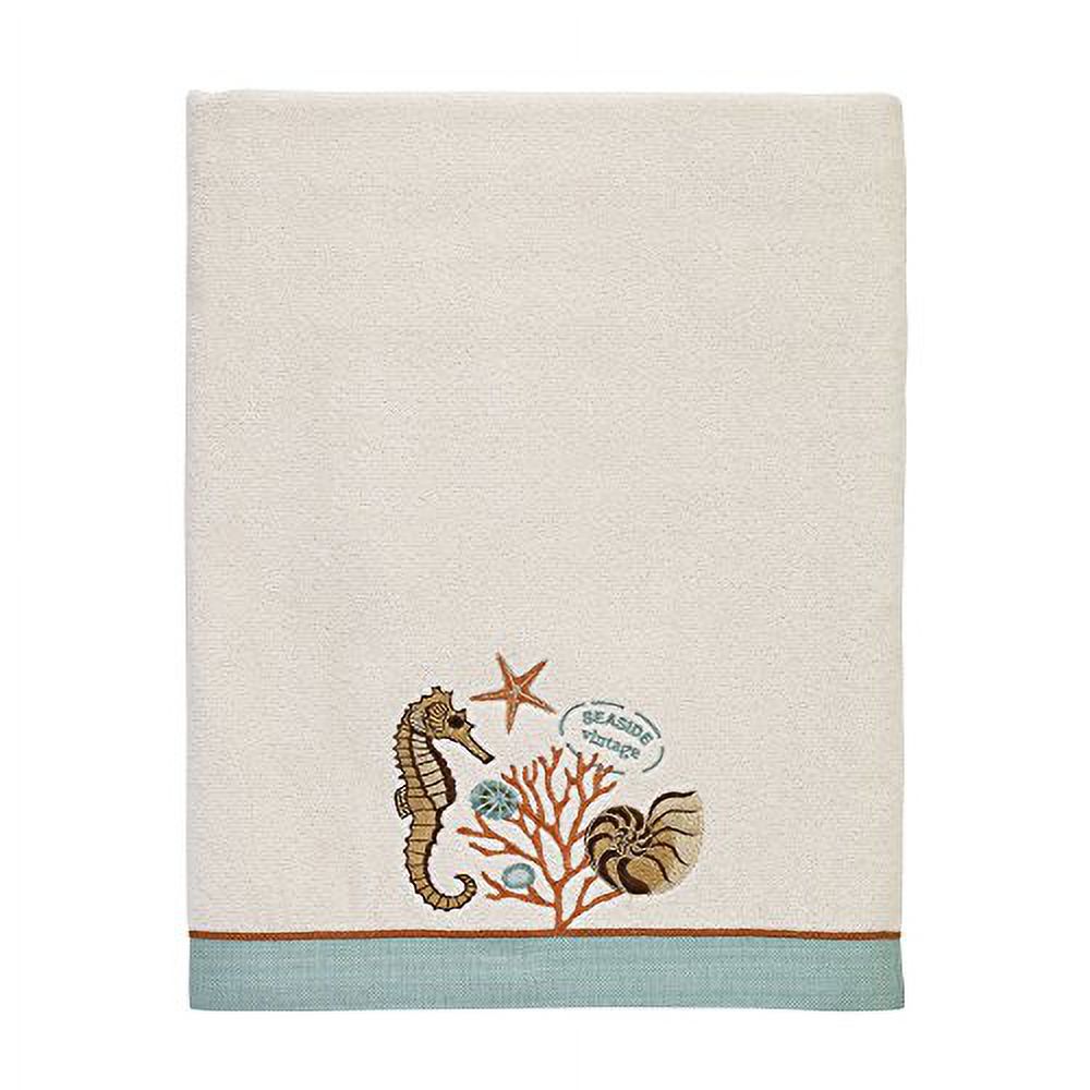 Seaside Vintage Embroidered Bath Towel - Ivory - image 2 of 2