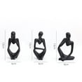 thumbnail image 1 of Decoración de mesa minimalista, modelo de estatua, adorno de mesa negro para colección de regalos (3 piezas) JAMW Sencillez, 1 of 4