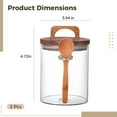 thumbnail image 5 of 3 Pcs Glass Storage Jars with Scoop, Wooden Lid and Handle, Sugar Coffee Spice Canisters, Airtight Pantry Containers for Kitchen Organization, 5 of 6