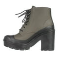 thumbnail image 3 of Womens Hunter Original Block Heel Lace Up Rainboots - Swamp Green/Black, 3 of 6