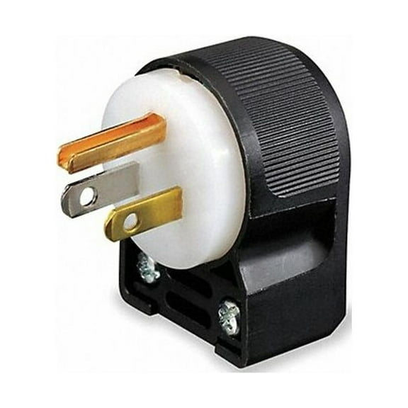 Hubbell Wiring Device-Kellems Agl Strt Plug,Blk; Wht,15 A,Stnd,5-15P HBL5266CA