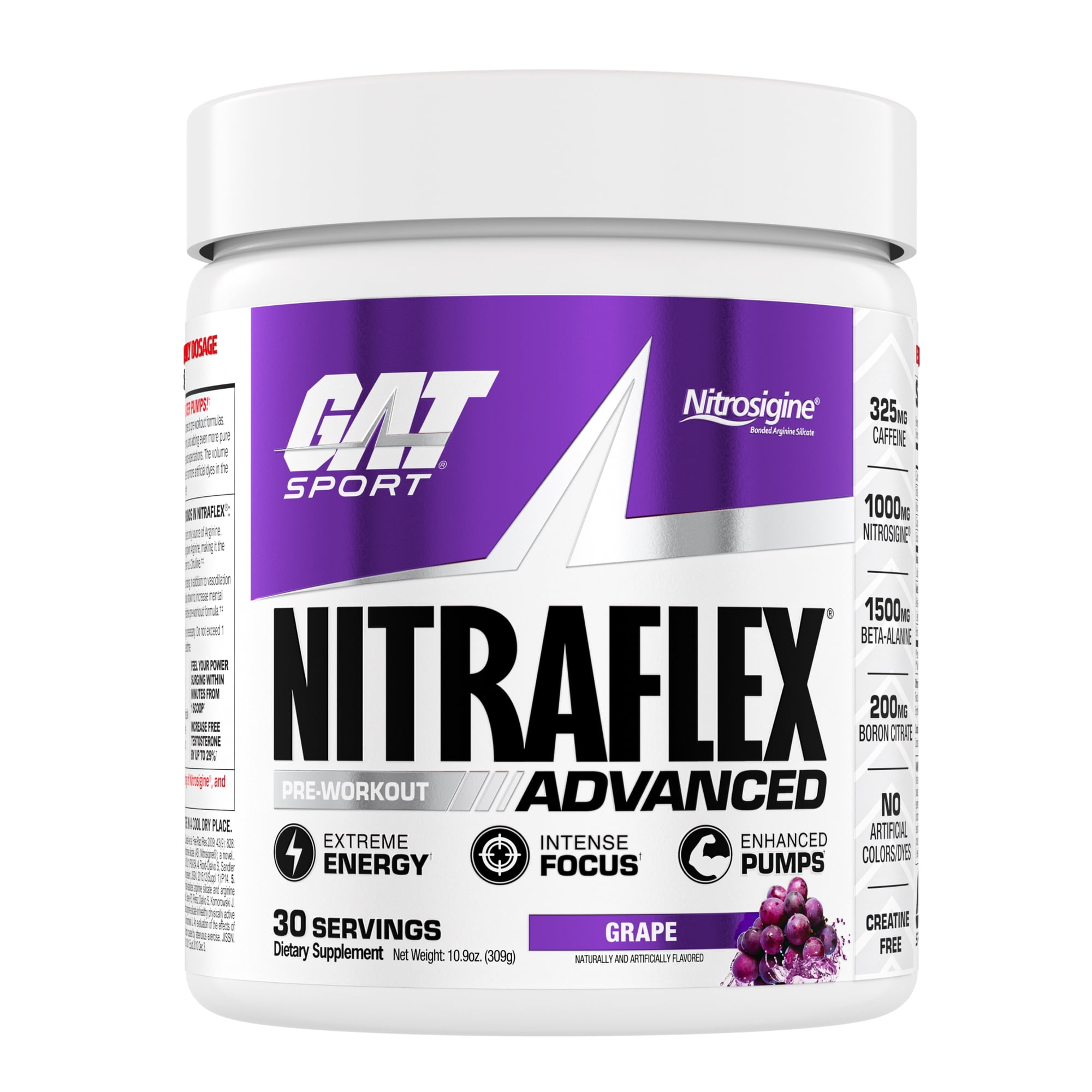 GAT SPORT NITRAFLEX ADVANCED, Grape, 10.9 oz (30 Servings)
