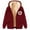 Wine, variant on Fartey Womens Fleece Lined Jackets Trendy Long Sleeve Zip Up Drawstring Coats Furry Comfy Jacket with Pockets Funny Floral Print Outerwear