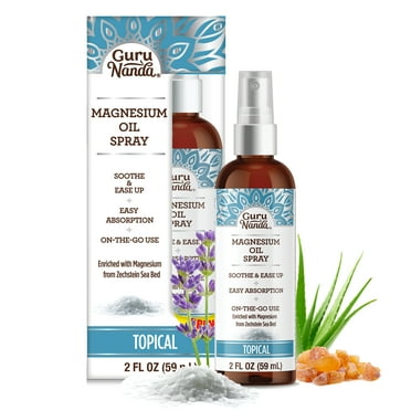 GuruNanda Magnesium Oil Spray for Muscle Relief & Soothing Aches - Quick Absorbing- 2oz