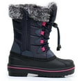 thumbnail image 3 of Blikcon Kids Boys & Girls Faux Fur-Lined Waterproof Winter Snow Boots (Color : NavyGrey, Size : 3 Little Kid), 3 of 9