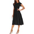 thumbnail image 5 of Aiyino Women's Summer Casual Dresses Short Sleeve Elastic Waist Tiered Midi Dress, 5 of 6