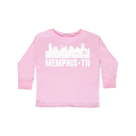 

Inktastic Memphis city Skyline with Grunge Gift Toddler Boy or Toddler Girl Long Sleeve T-Shirt