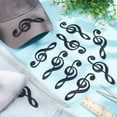 thumbnail image 4 of 8 Pcs Music Notes Iron On Embroidered Applique Patch Music Embroidered Iron/Sew on Patches Applique Embroidered Repair Patch for Repair Clothing Backpacks Jeans Caps Black 3.8x1.3inch Black 8pcs, 4 of 9