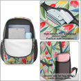 thumbnail image 4 of Pioneer Flower Floral Print Pattern 17" School Backpacks for Teens,Waterproof Oxford Fabric,S-Shape Padded Straps for School,Travel,Hiking,Camping, 4 of 5
