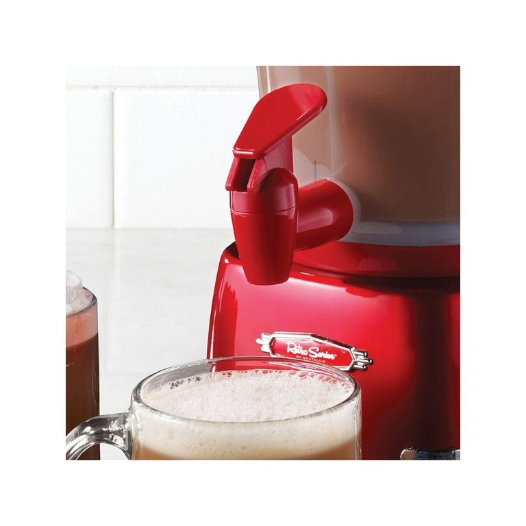  Nostalgia Retro Frother and Hot Chocolate Maker and Dispenser,  32 Oz, for Coffees, Lattes, Cappuccinos, Red: Home & Kitchen