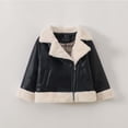 thumbnail image 1 of Chaquetas y abrigos casuales sin capucha de manga larga para niñas, de polar, de color liso, a la moda, con cuello acampanado y bolsillos, abrigo de polar para niñas., 1 of 9