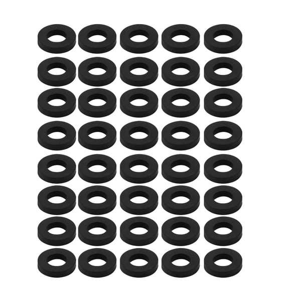 Unique Bargains 40pcs Black Rubber Round Flat Washer Assortment Size 8x15.5x3mm Flat Washer
