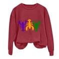 thumbnail image 4 of Baberdicy Haut à Manches Longues à Col Ras du Cou pour Femme à Imprimé Homard Bordeaux Polyester, 4 of 4
