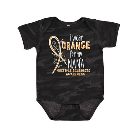 

Inktastic I Wear Orange for my Nana- Multiple Sclerosis awareness Gift Baby Boy or Baby Girl Bodysuit