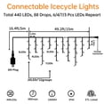 thumbnail image 2 of Luces Icicle Lights Blingstar de 15 m, 440 LED, blanco cálido, 8 modos, para exteriores, 2 of 7