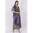 thumbnail image 2 of Women’s Long Polyester Kaftan Maxi Dress Kimono Sleeve Tunic Top Cover Up, One Size Royal Blue, 2 of 5
