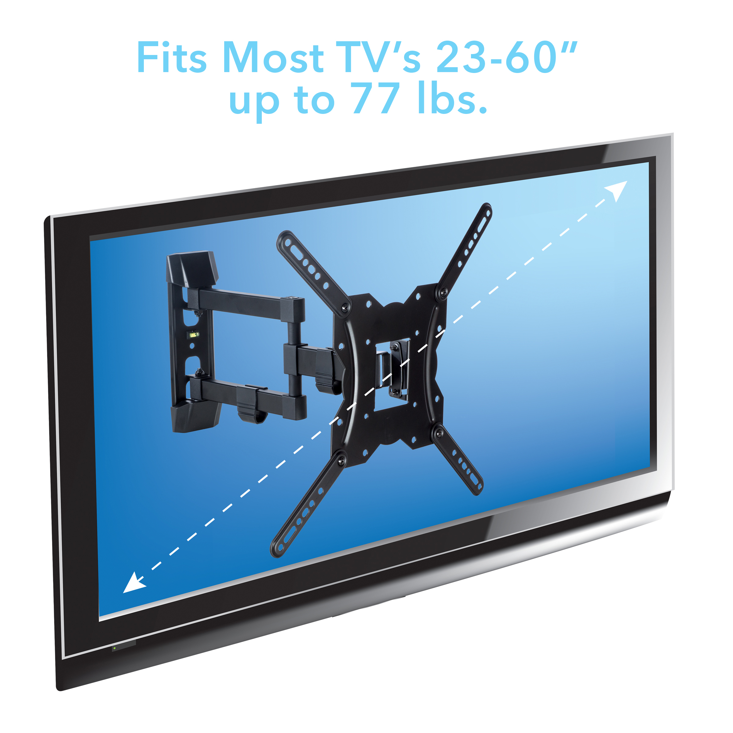 Atlantic FullMotion Mount Kit for 23″60″ TVs, LowProfile Extend